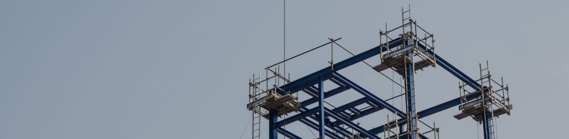 Scaffolding on a construction site